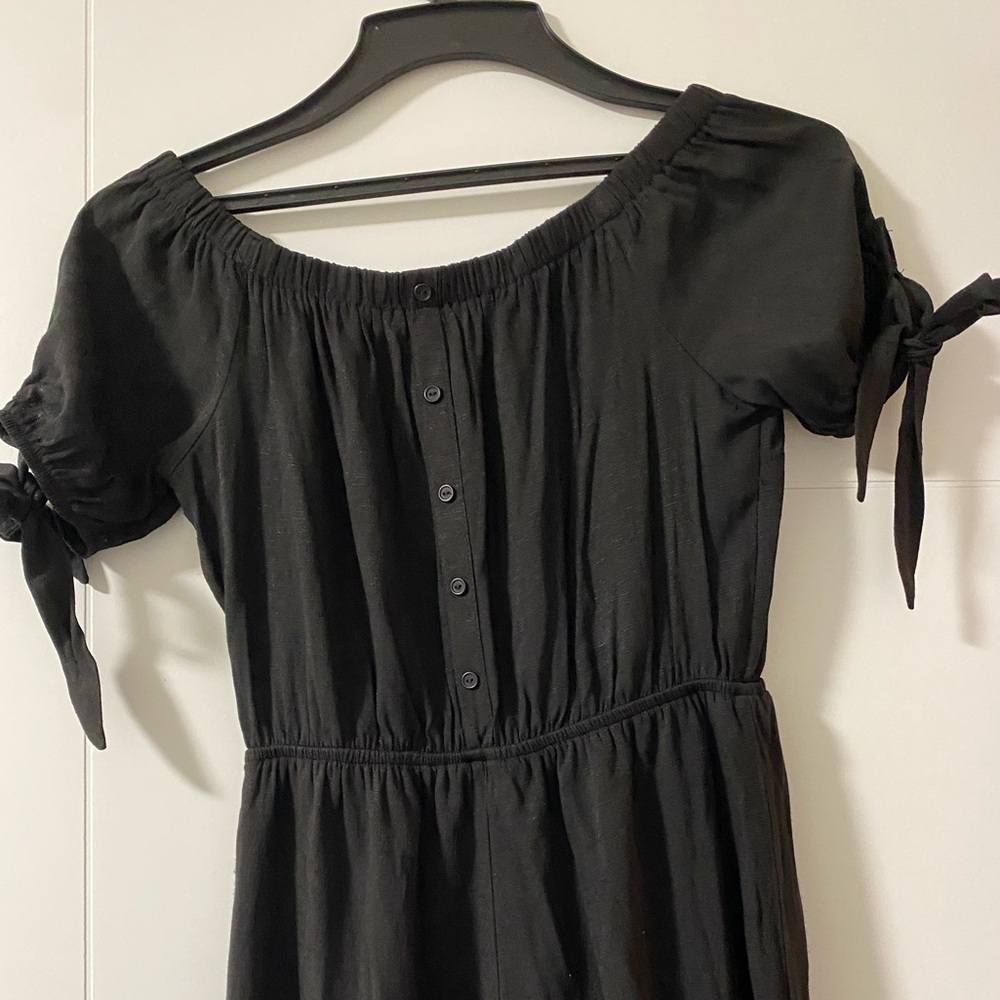 Doe & Rae Black Off the Shoulder Romper